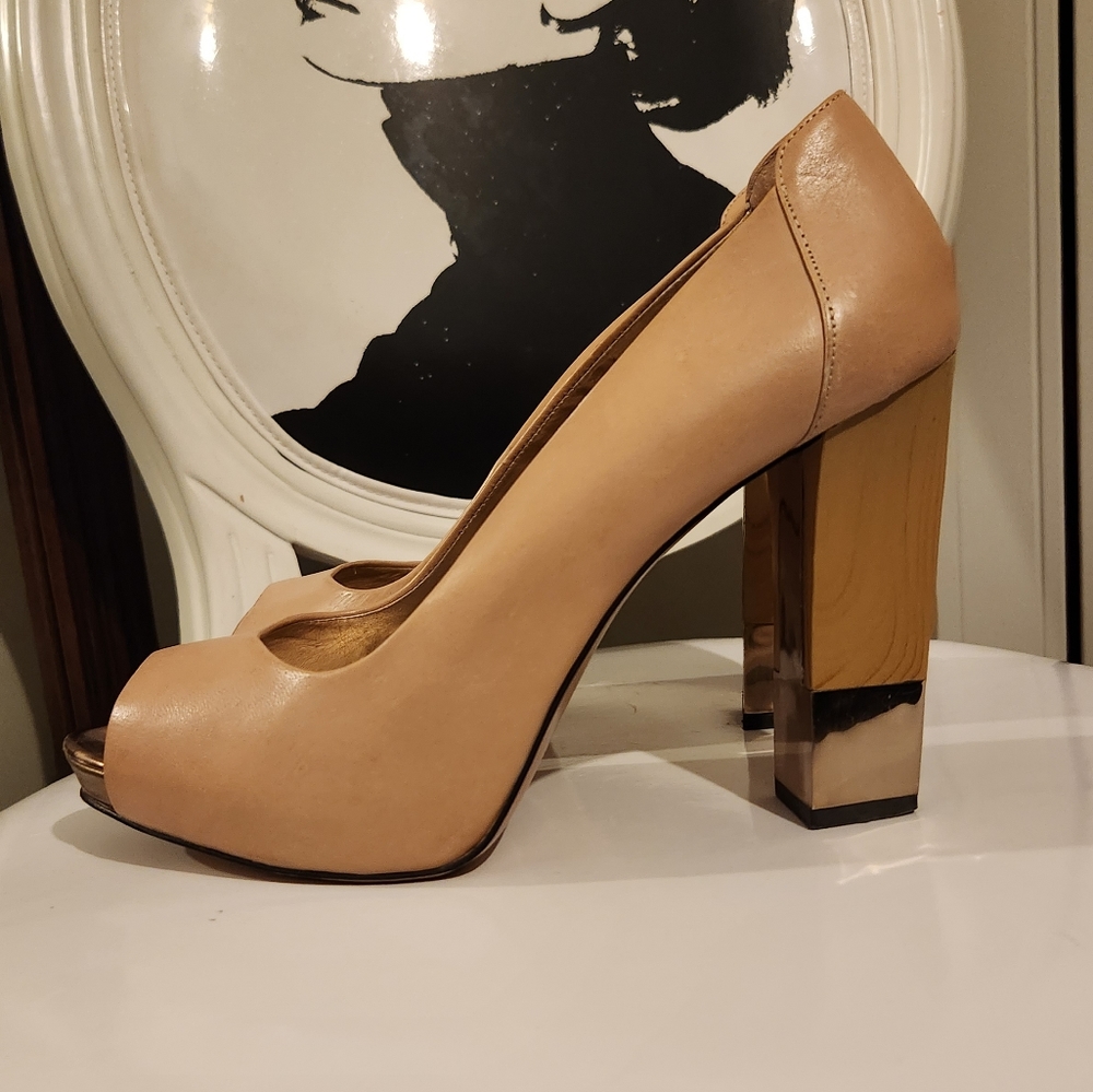 COPY -  BCBG Tan/Camel Color Open Toe Shoes